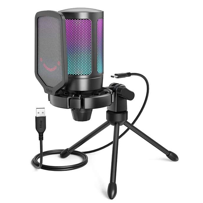 Микрофон для стриминга и игр Fifine AmpliGame A6T Black - рис.0