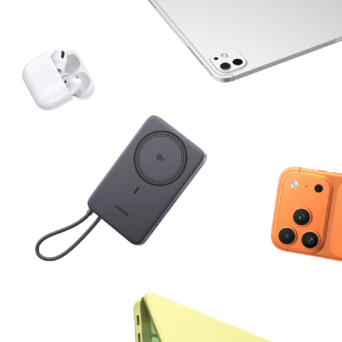 Внешний аккумулятор Ugreen PB570 MagFlow Air Ultra-Slim 10000mAh with USB-C Grey Cosmos - рис.9