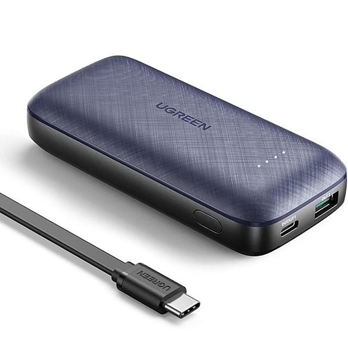 Портативный аккумулятор Ugreen PB178 10000mAh Mini PD Fast Charging USB-A+USB-C Blue - рис.1