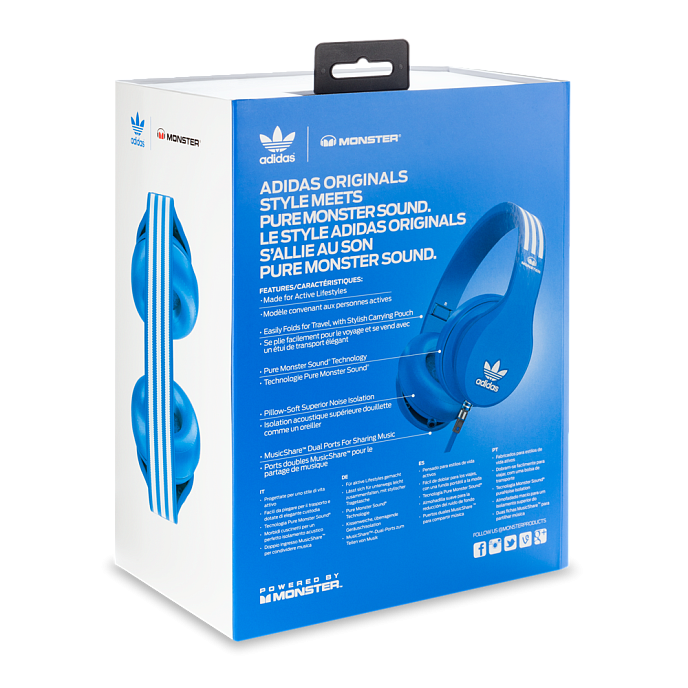 Наушники MONSTER ADIDAS® ORIGINALS OVER EAR HEADPHONES (BLUE) - рис.7