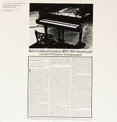 Пластинка Bach; Glenn Gould - The Goldberg Variations 1981 Recording LP