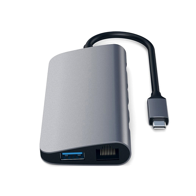 USB HUB Satechi Aluminum USB-C Multimedia Adapter Space Grey - рис.2