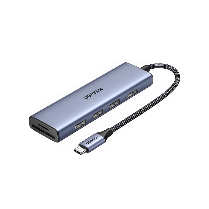 USB HUB Ugreen CM511 6-in-1 USB-C Grey Cosmo - рис.0
