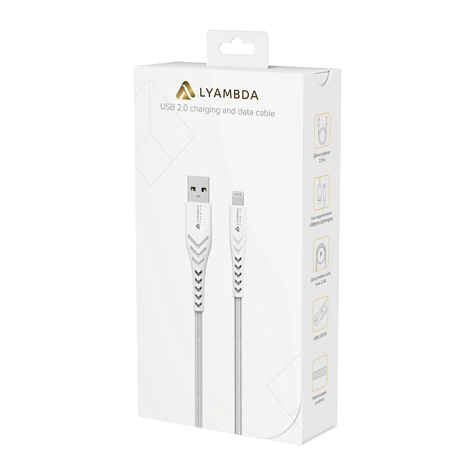 Кабель Lyambda LALm25 USB Type-A/Lightning White - рис.5