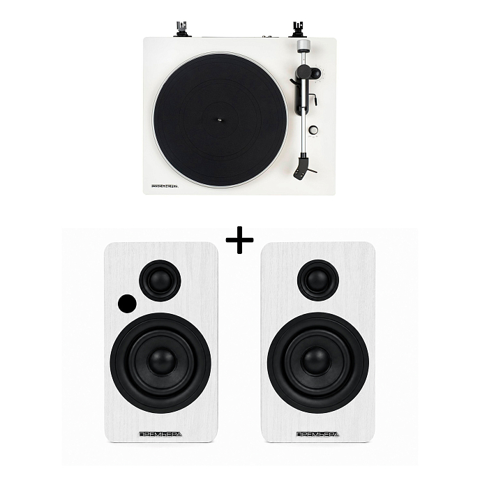 Проигрыватель винила Premiera ECO One White + Premiera RS-301A White - рис.0