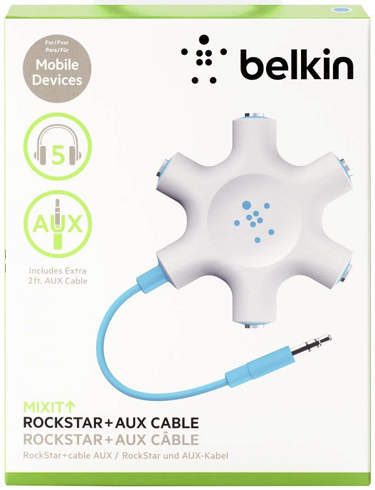 Разветвитель для наушников Belkin Rockstar Multi-Headphone Splitter 5-WAY Blue - рис.3