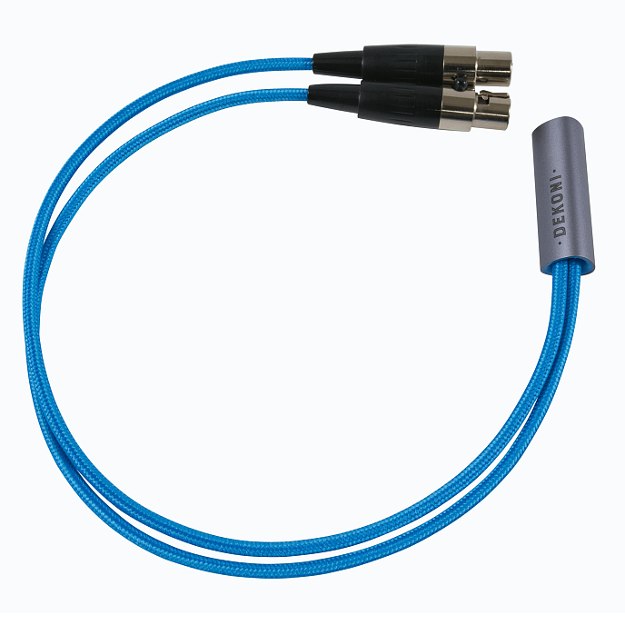 Кабель Dekoni Audio Postsplit 4-pin XLR-mini with Nylon Woven Jacket Blue - рис.0