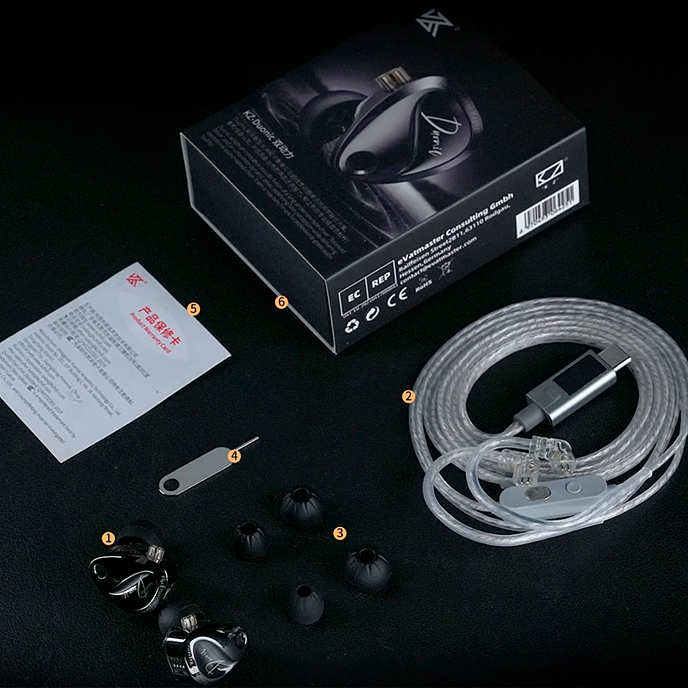 Наушники внутриканальные KZ Duonic Bass Improved Version (With Switches) Type-C With Mic Black - рис.7