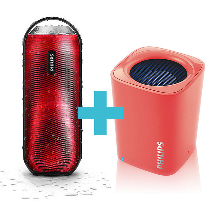 Портативная колонка Philips BT6000R/12 Red + Philips BT100M - рис.0