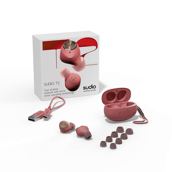 Беспроводные наушники Sudio T2 Burgundy - рис.7
