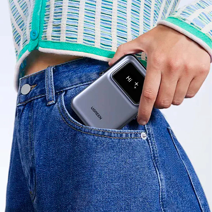 Портативный аккумулятор Ugreen PB764 UNO 10000mAh Qi2 Robot Grey - рис.4