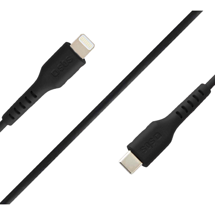 Кабель SBS USB-C - Lightning 1.5m Black - рис.1