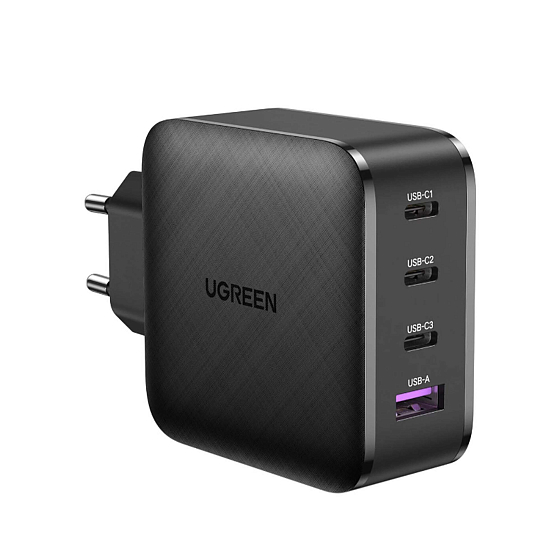 Сетевое зарядное устройство Ugreen CD224 USB-A - USB-C 65W Black - рис.0