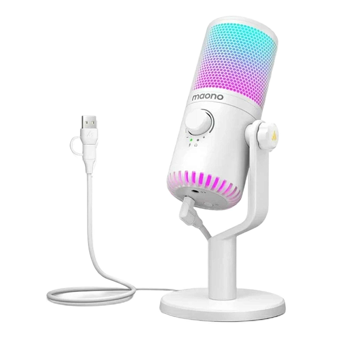Микрофон для стриминга и игр Maono DM30RGB White - рис.0