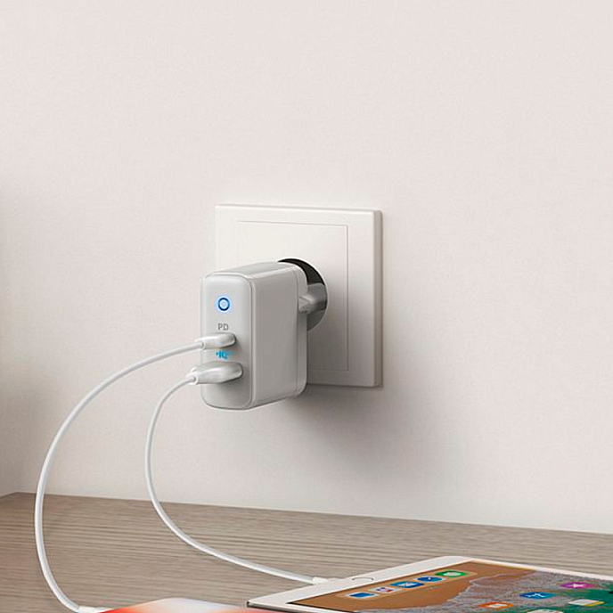 Сетевое зарядное устройство Anker PowerPort PD+2 20Wc+15W White - рис.1