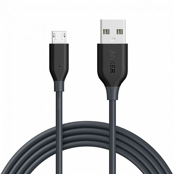 Кабель Anker PowerLine USB - microUSB 1.8m Gray - рис.0