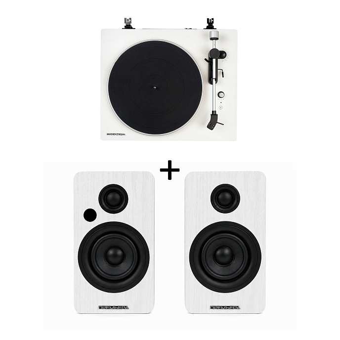 Проигрыватель винила Premiera ECO BT White + Premiera RS301A White - рис.0