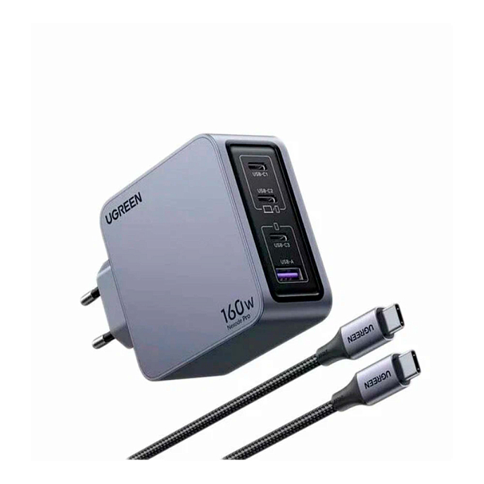 Сетевое зарядное устройство Ugreen X763 (25877) 160W + USB-C Cable Grey - рис.1