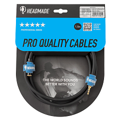 Кабель HeadMade Pro 3.5-f - 3.5-m Black 1.5m