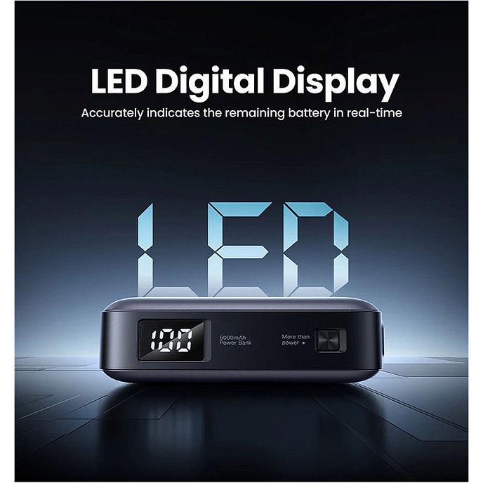 Внешний аккумулятор Ugreen PB503 5000mAh Mini USB-C Power Bank PD 20W grey внешний портативный аккумулятор_OpenBox - рис.2