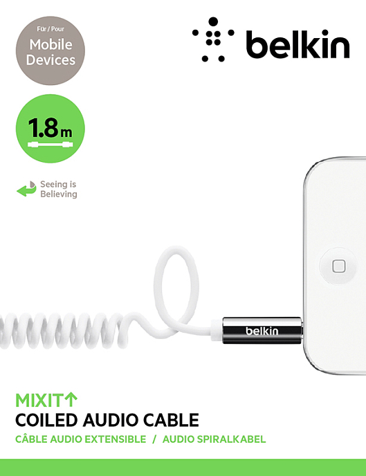 Кабель Belkin Mixit Coiled Audio Cable Purple - рис.1