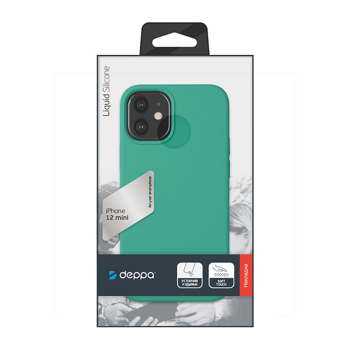 Чехол для смартфонов Deppa Liquid Silicone for Apple iPhone 12 Mini Green - рис.4