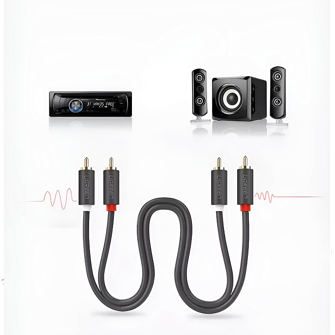 Кабель Ugreen AV104 2RCA - 2RCA Black 5m - рис.6