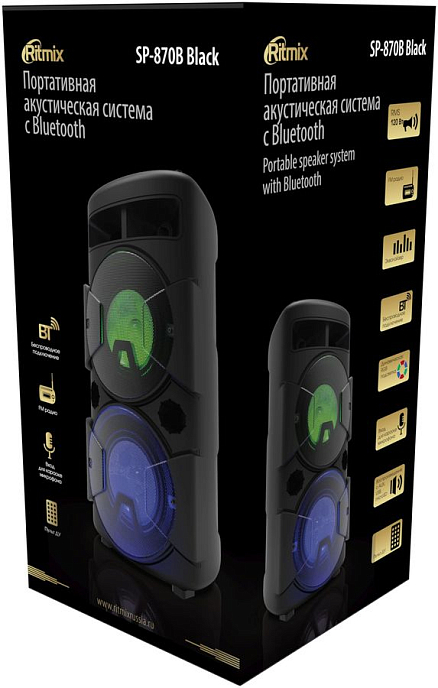 Портативная колонка Ritmix SP-870B Black - рис.3