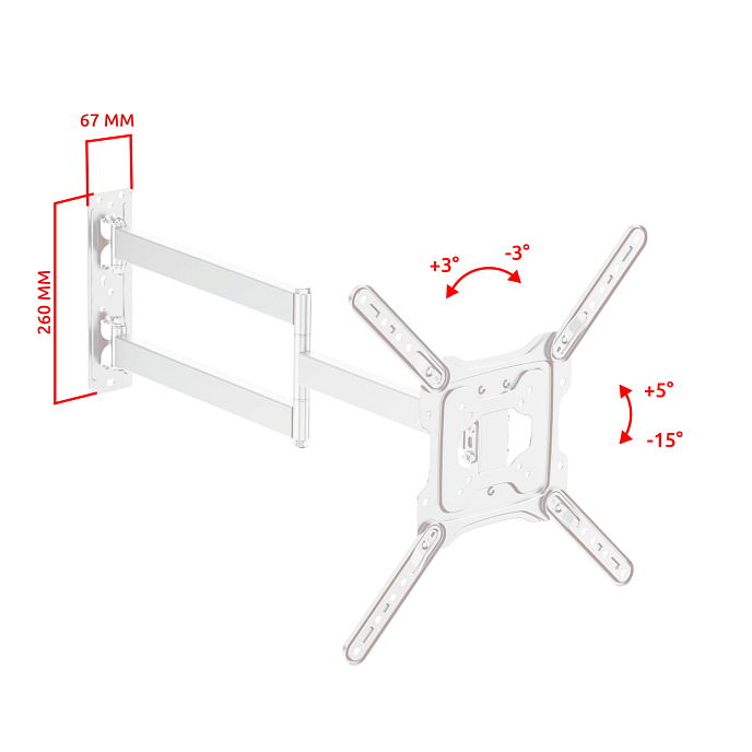 Кронштейн для монитора Uniteki FML728W White - рис.2