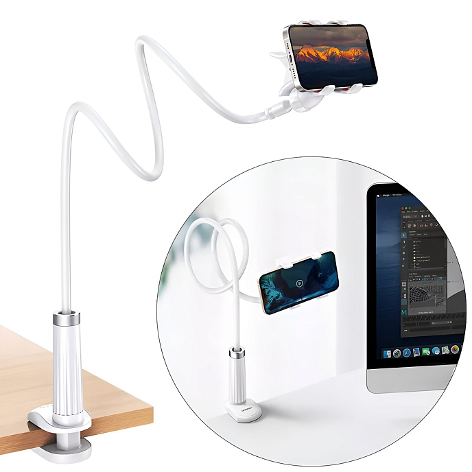 Держатель для телефона Ugreen LP113 Multifunction Phone Clip Stand White - рис.2