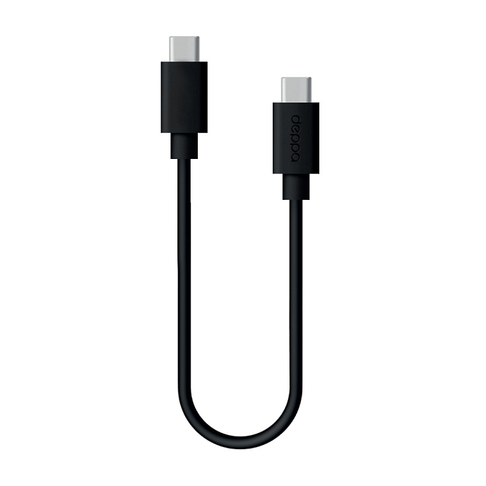 Кабель Deppa USB-C-USB-C 3A 1.2m Black - рис.0