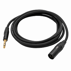 Кабель HeadMade Pro XLR-M - 6.3mm stereo Black 3m