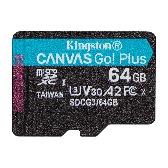 Карта памяти Kingston Canvas Go! Plus 64 Gb A2, V30, UHS-I Class 3 (U3), Class 10 - рис.0