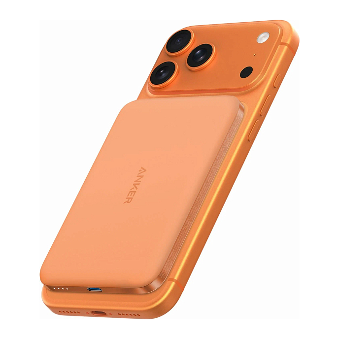 Портативный аккумулятор Anker Nano MagGo 5K mAh 20W MagSafe Qi2 Orange - рис.1