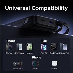 Портативный аккумулятор UGREEN PB537 20000mAh Grey Cosmos