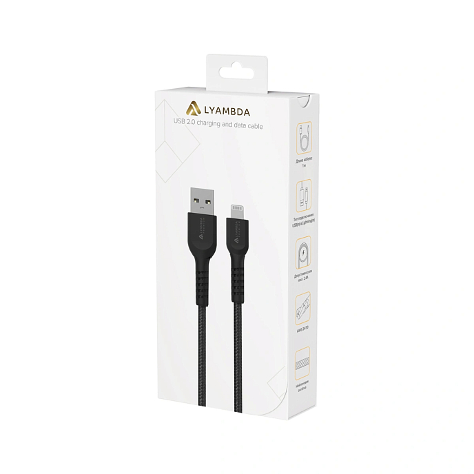 Кабель Lyambda LALm10 USB Type-A/Lightning Black - рис.5