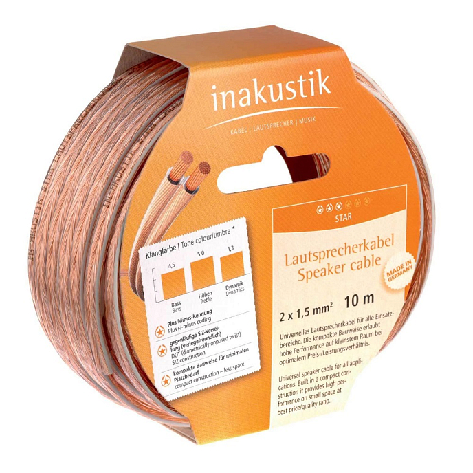 Кабель Inakustik Star LS-Reels, 2 x 1.5 mm2, 10 m - рис.1