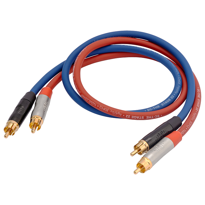 Кабель HeadMade Pro 2RCA - 2RCA Red Blue 0.62m - рис.1