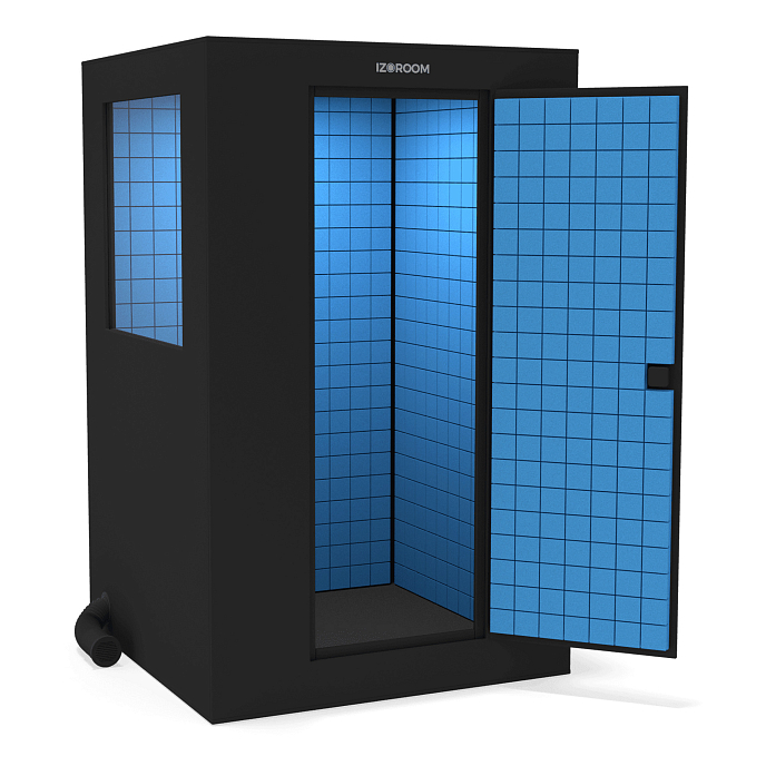 Акустическая кабина IzoRoom Standard Plus with window Black Blue - рис.0