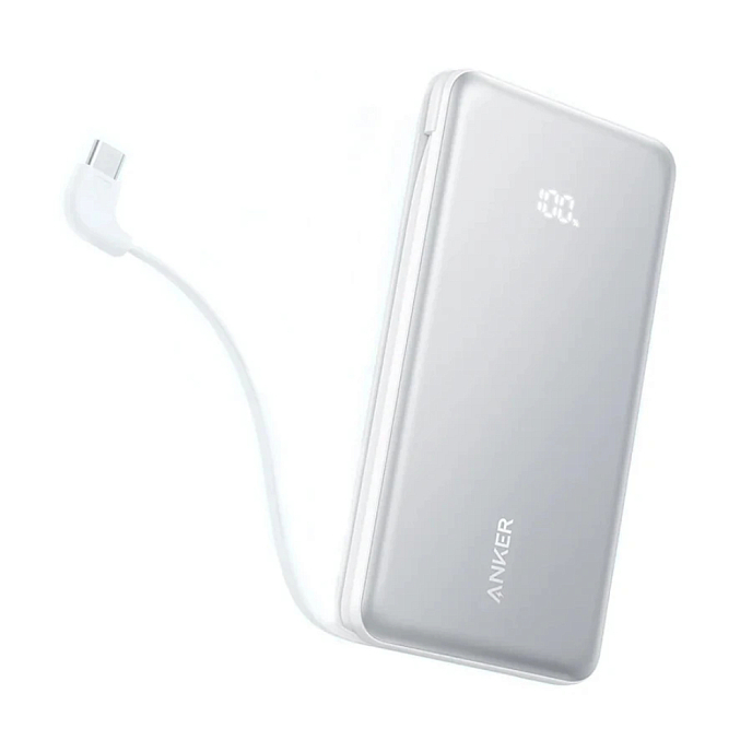 Внешний аккумулятор Anker Zolo 10K mAh 22.5W (Built-In USB-C Cable) White - рис.3