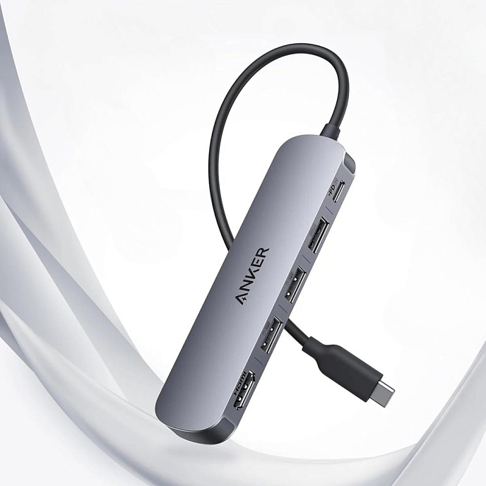 USB HUB Anker 332 USB-C Hub (5-in-1 4К HDMI) Dark Grey - рис.1