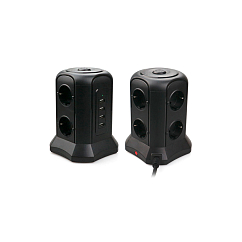 Сетевой фильтр Tessan TP-VB4U6E Black