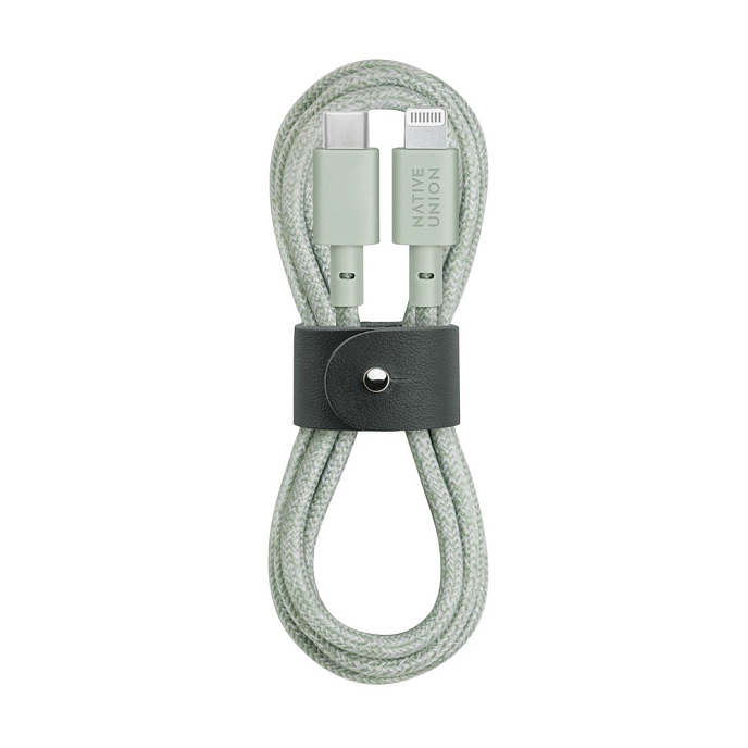 Кабель Native Union Belt USB-C - Lightning Green 1.2m - рис.0