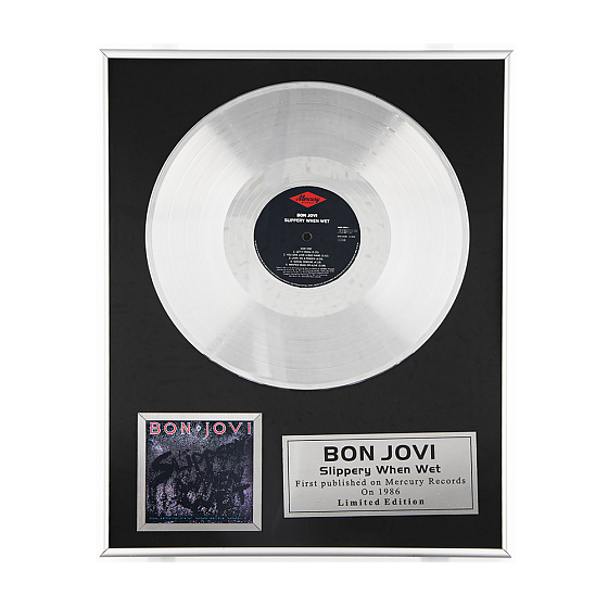 Часы VinylLab Платиновый диск в рамке Bon Jovi - рис.0