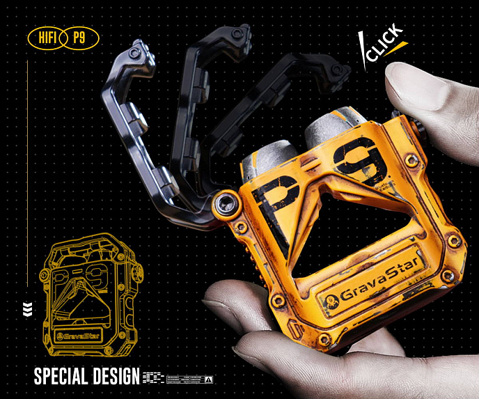 Беспроводные наушники Gravastar Sirius Pro War Damaged Yellow - рис.7