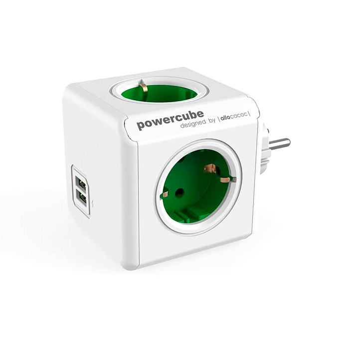 Раветвитель питания Allocacoc Original USB Green - рис.0