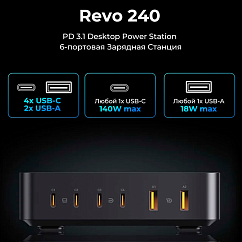 Сетевое зарядное устройство VOLTME Revo 240 Desktop Charger Black