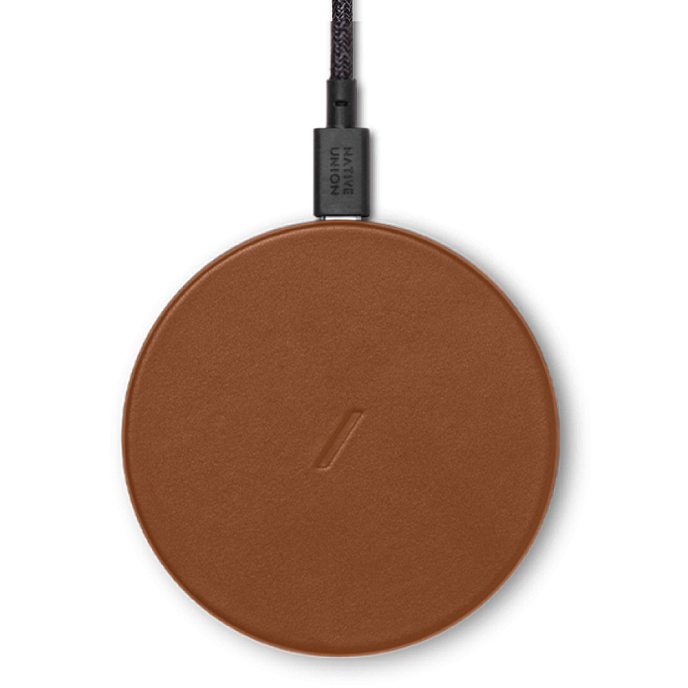 Беспроводная зарядка Native Union Drop Classic Leather Wireless Charger Brown - рис.1