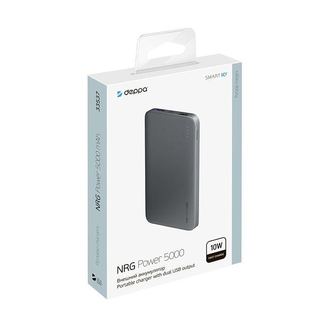 Внешний аккумулятор Deppa NRG Power 5000 mAh Carbon - рис.1