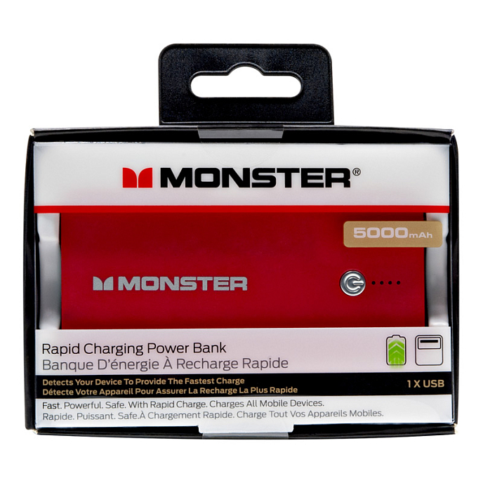 Внешний аккумулятор Monster Power Bank 5000mAh red - рис.4